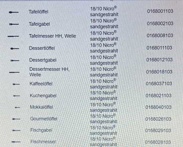 Preview: OPUS Fischbesteck 12-tlg. Nicro sandgestrahlt